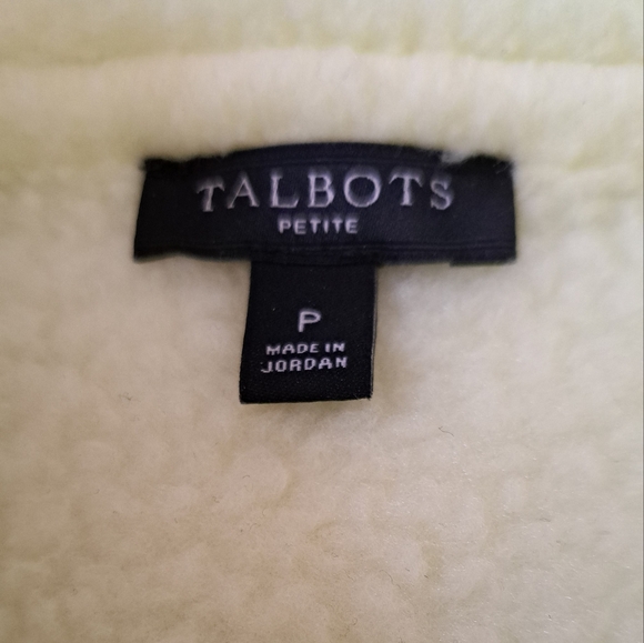 TALBOTS LONG SLEEVE FRONT ZIPPER YELLOW SIZE PETITE WOMEN'S FLEECE. - Picture 4 of 5